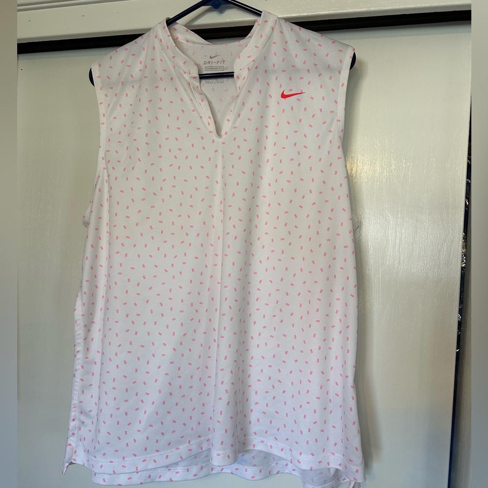 Nike Drifit White Top with Pink Accents